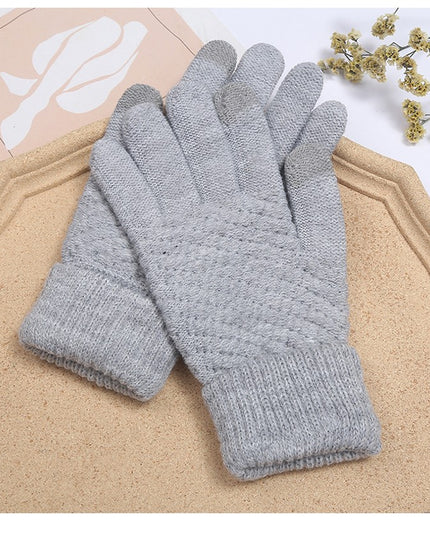 Manusi de Dama, Functie Touchscreen (ecran tactil), Material Acril Tricotat, Manseta Elastica, Interior Catifelat, Marime Universala