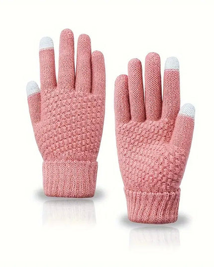 Manusi de Dama, Functie Touchscreen (ecran tactil), Material Acril Tricotat, Manseta Elastica, Interior Catifelat, Marime Universala