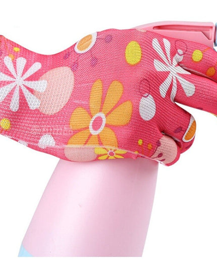 Manusi de Gradinarit, din Nailon, Marime Universala , Model Inflorat, Antiderapante