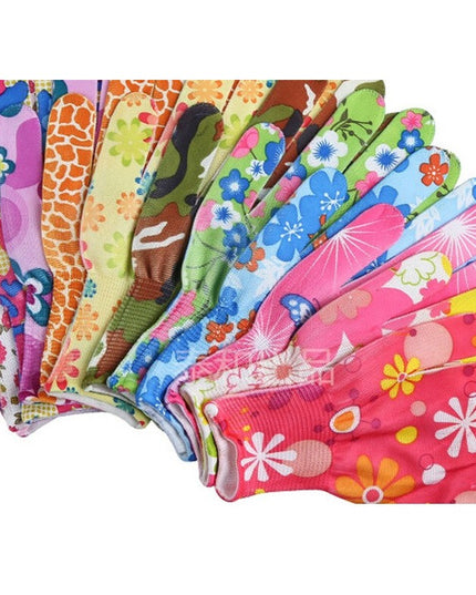 Manusi de Gradinarit, din Nailon, Marime Universala , Model Inflorat, Antiderapante