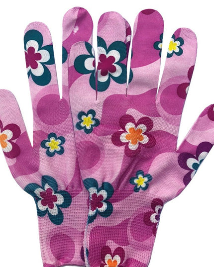 Manusi de Gradinarit, din Nailon, Marime Universala , Model Inflorat, Antiderapante