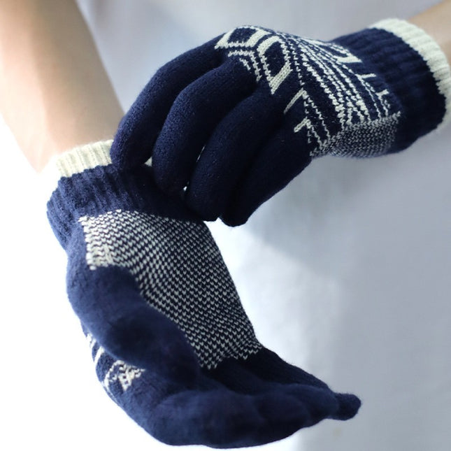 Manusi de Barbat, Model Fulg, Functie Touchscreen (ecran tactil), Material Acril Tricotat, Manseta Elastica, Interior Catifelat, Marime Universala