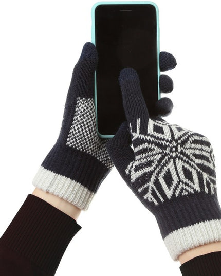 Manusi de Barbat, Model Fulg, Functie Touchscreen (ecran tactil), Material Acril Tricotat, Manseta Elastica, Interior Catifelat, Marime Universala