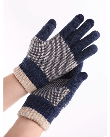 Manusi de Barbat, Model Fulg, Functie Touchscreen (ecran tactil), Material Acril Tricotat, Manseta Elastica, Interior Catifelat, Marime Universala