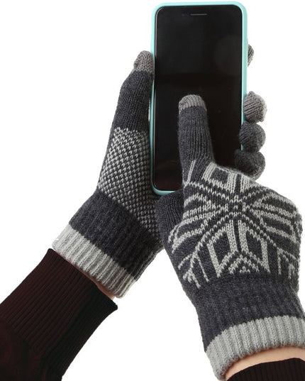 Manusi de Barbat, Model Fulg, Functie Touchscreen (ecran tactil), Material Acril Tricotat, Manseta Elastica, Interior Catifelat, Marime Universala