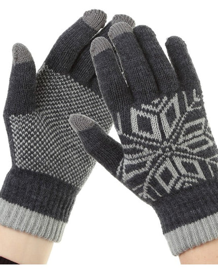 Manusi de Barbat, Model Fulg, Functie Touchscreen (ecran tactil), Material Acril Tricotat, Manseta Elastica, Interior Catifelat, Marime Universala