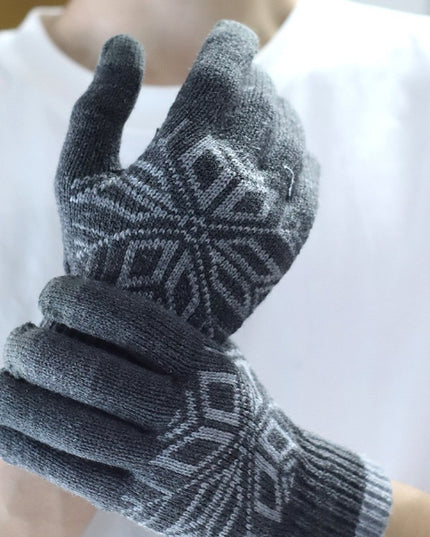 Manusi de Barbat, Model Fulg, Functie Touchscreen (ecran tactil), Material Acril Tricotat, Manseta Elastica, Interior Catifelat, Marime Universala