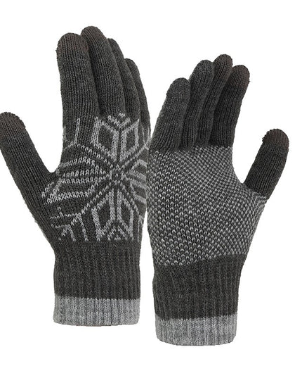 Manusi de Barbat, Model Fulg, Functie Touchscreen (ecran tactil), Material Acril Tricotat, Manseta Elastica, Interior Catifelat, Marime Universala