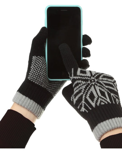 Manusi de Barbat, Model Fulg, Functie Touchscreen (ecran tactil), Material Acril Tricotat, Manseta Elastica, Interior Catifelat, Marime Universala