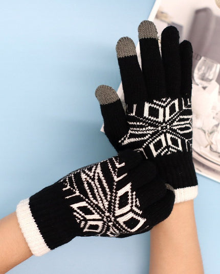 Manusi de Barbat, Model Fulg, Functie Touchscreen (ecran tactil), Material Acril Tricotat, Manseta Elastica, Interior Catifelat, Marime Universala