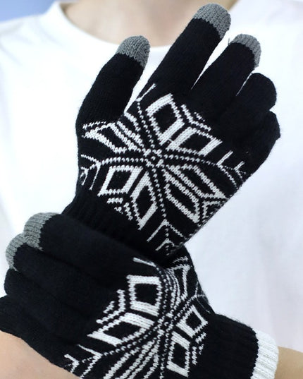 Manusi de Barbat, Model Fulg, Functie Touchscreen (ecran tactil), Material Acril Tricotat, Manseta Elastica, Interior Catifelat, Marime Universala