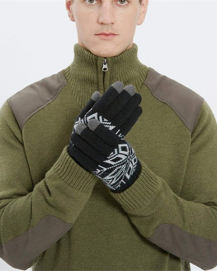 Manusi de Barbat, Model Fulg, Functie Touchscreen (ecran tactil), Material Acril Tricotat, Manseta Elastica, Interior Catifelat, Marime Universala