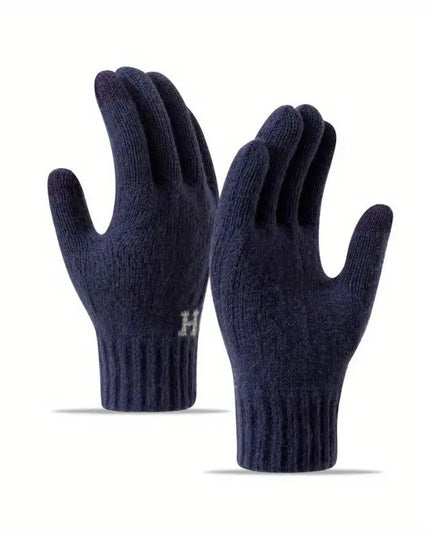 Manusi de Barbat, Model H, Functie Touchscreen (ecran tactil), Material Acril Tricotat, Manseta Elastica, Interior Catifelat, Marime Universala