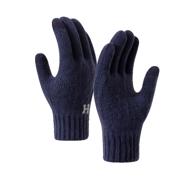 Manusi de Barbat, Model H, Functie Touchscreen (ecran tactil), Material Acril Tricotat, Manseta Elastica, Interior Catifelat, Marime Universala