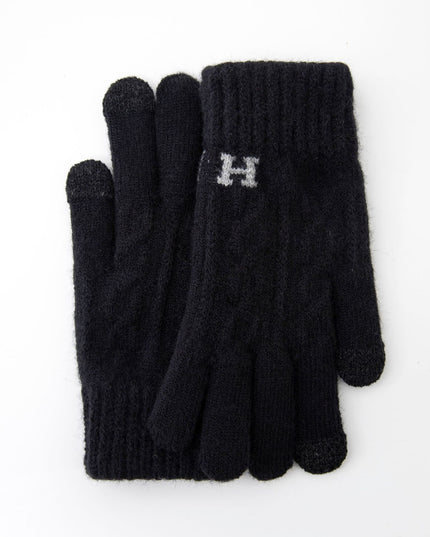 Manusi de Barbat, Model H, Functie Touchscreen (ecran tactil), Material Acril Tricotat, Manseta Elastica, Interior Catifelat, Marime Universala