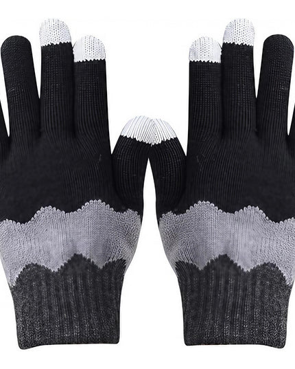 Manusi de Dama, Model Ondulat, Functie Touchscreen (ecran tactil), Material Acril Tricotat, Manseta Elastica, Interior Catifelat, Marime Universala