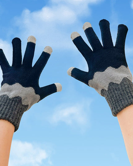 Manusi de Dama, Model Ondulat, Functie Touchscreen (ecran tactil), Material Acril Tricotat, Manseta Elastica, Interior Catifelat, Marime Universala