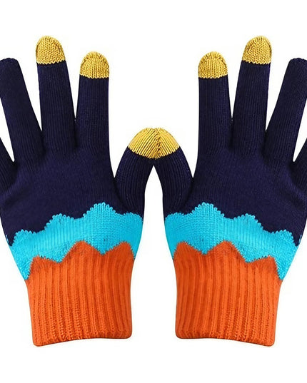 Manusi de Dama, Model Ondulat, Functie Touchscreen (ecran tactil), Material Acril Tricotat, Manseta Elastica, Interior Catifelat, Marime Universala