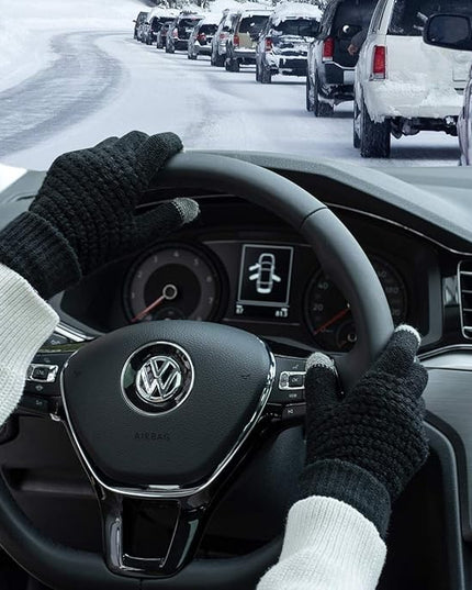 Manusi de Dama, Functie Touchscreen (ecran tactil), Material Acril Tricotat, Manseta Elastica, Interior Catifelat, Marime Universala