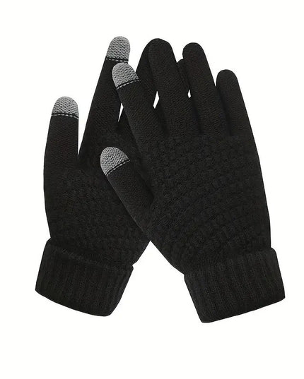 Manusi de Dama, Functie Touchscreen (ecran tactil), Material Acril Tricotat, Manseta Elastica, Interior Catifelat, Marime Universala