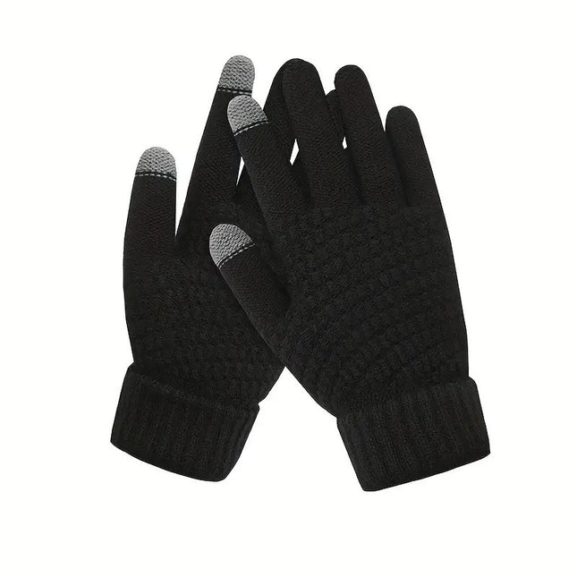 Manusi de Dama, Functie Touchscreen (ecran tactil), Material Acril Tricotat, Manseta Elastica, Interior Catifelat, Marime Universala