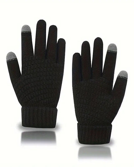 Manusi de Dama, Functie Touchscreen (ecran tactil), Material Acril Tricotat, Manseta Elastica, Interior Catifelat, Marime Universala