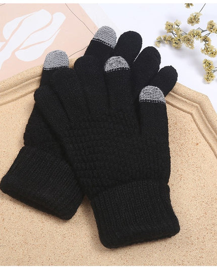 Manusi de Dama, Functie Touchscreen (ecran tactil), Material Acril Tricotat, Manseta Elastica, Interior Catifelat, Marime Universala