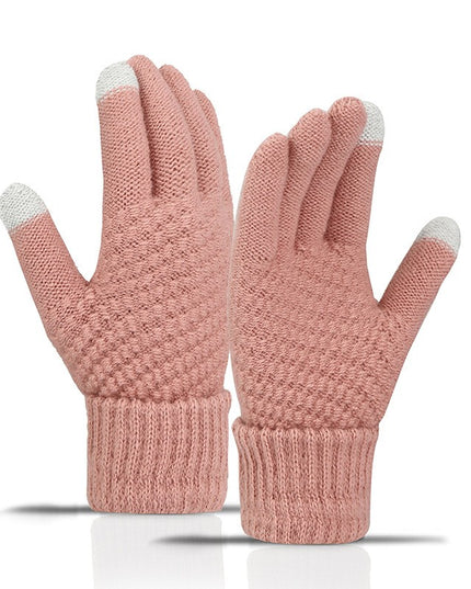 Manusi de Dama, Functie Touchscreen (ecran tactil), Material Acril Tricotat, Manseta Elastica, Interior Catifelat, Marime Universala