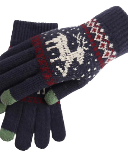 Manusi de Dama, Model Ren, Functie Touchscreen (ecran tactil), Material Acril Tricotat, Manseta Elastica, Interior Catifelat, Marime Universala