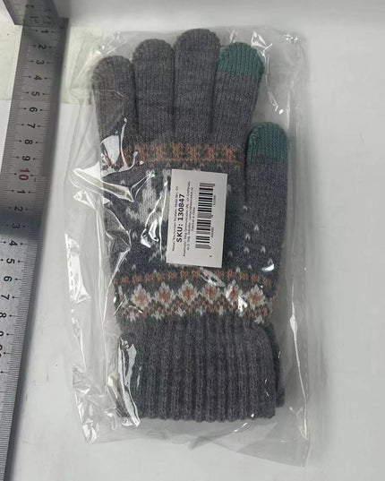 Manusi de Dama, Model Ren, Functie Touchscreen (ecran tactil), Material Acril Tricotat, Manseta Elastica, Interior Catifelat, Marime Universala