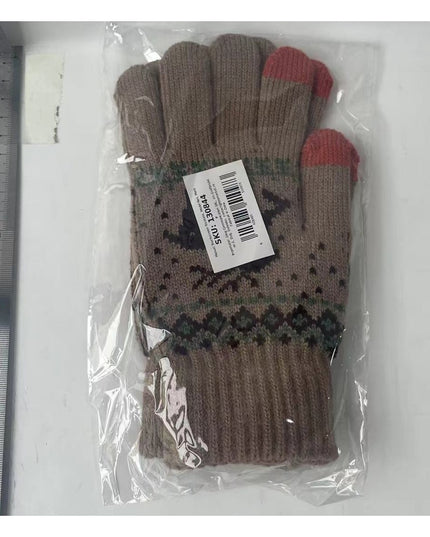 Manusi de Dama, Model Ren, Functie Touchscreen (ecran tactil), Material Acril Tricotat, Manseta Elastica, Interior Catifelat, Marime Universala