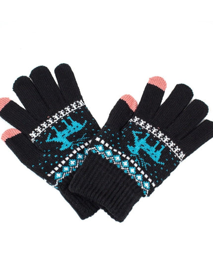 Manusi de Dama, Model Ren, Functie Touchscreen (ecran tactil), Material Acril Tricotat, Manseta Elastica, Interior Catifelat, Marime Universala