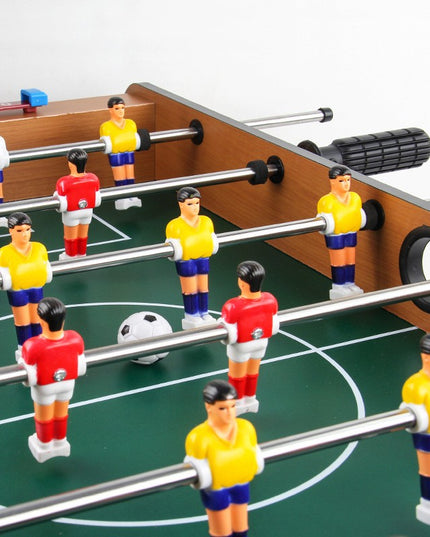Masa de Fotbal cu Teren si 18 Jucatori 6 Manere, cu Tablou pentru Scor, din Metal, Lemn si ABS, 69 x 36.5 x 61 cm, cu Picioare, pentru copii/adulti