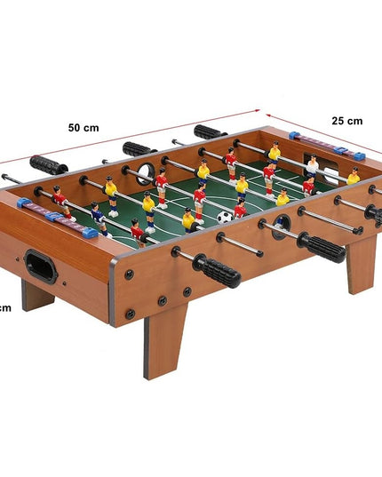Masa de fotbal cu teren si 18 jucatori cu tablou pentru scor, din metal, lemn si ABS, 50 x 25 x 15.5 cm, pentru copii