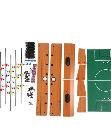 Masa de fotbal cu teren si 18 jucatori cu tablou pentru scor, din metal, lemn si ABS, 50 x 25 x 15.5 cm, pentru copii