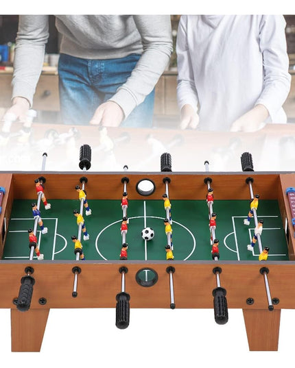 Masa de fotbal cu teren si 18 jucatori cu tablou pentru scor, din metal, lemn si ABS, 50 x 25 x 15.5 cm, pentru copii