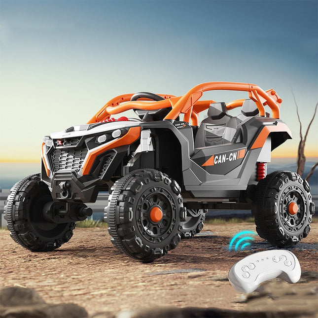 Masina Electrica pentru Copii, Tip Buggy/UTV Off-Road Dual Drive, Conectare Bluetooth, Telecomanda, Lumina Intermitenta si Muzica, 6V 7Ah, 97 x 62 x 58 cm