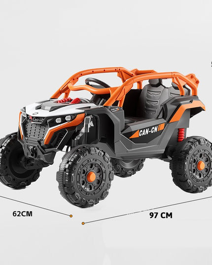 Masina Electrica pentru Copii, Tip Buggy/UTV Off-Road Dual Drive, Conectare Bluetooth, Telecomanda, Lumina Intermitenta si Muzica, 6V 7Ah, 97 x 62 x 58 cm