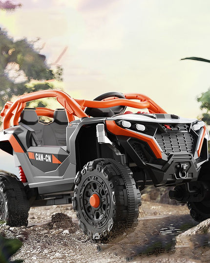 Masina Electrica pentru Copii, Tip Buggy/UTV Off-Road Dual Drive, Conectare Bluetooth, Telecomanda, Lumina Intermitenta si Muzica, 6V 7Ah, 97 x 62 x 58 cm