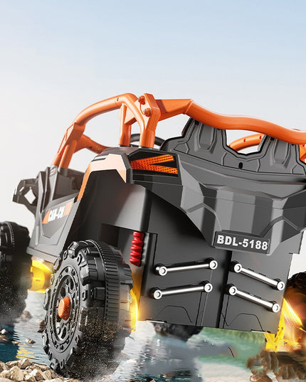 Masina Electrica pentru Copii, Tip Buggy/UTV Off-Road Dual Drive, Conectare Bluetooth, Telecomanda, Lumina Intermitenta si Muzica, 6V 7Ah, 97 x 62 x 58 cm