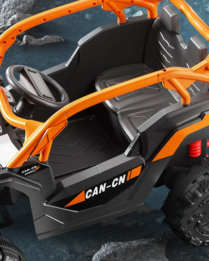 Masina Electrica pentru Copii, Tip Buggy/UTV Off-Road Dual Drive, Conectare Bluetooth, Telecomanda, Lumina Intermitenta si Muzica, 6V 7Ah, 97 x 62 x 58 cm