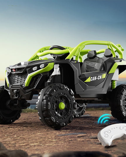 Masina Electrica pentru Copii, Tip Buggy/UTV Off-Road Dual Drive, Conectare Bluetooth, Telecomanda, Lumina Intermitenta si Muzica, Baterie 380*2, 6V 7Ah, 97 x 62 x 58 cm