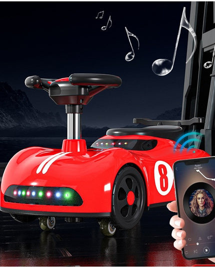 Masina pentru Copii, 1-3 ani, Impingere, Bluetooth, Muzica, din ABS, 4 Roti, Inaltime Sezut