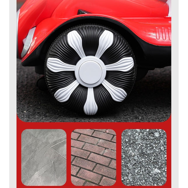 Masinuta electrica cu telecomanda pentru copii, roti spate rotire 360, 3- 6 ani, curea siguranta, baloane de sapun, lumini si sunete, self control si prin telecomanda, cu pedale de acceleratie si frana, rosie