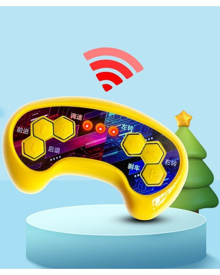 Masinuta electrica cu telecomanda pentru copii, roti spate rotire 360, 3- 6 ani, curea siguranta, baloane de sapun, lumini si sunete, self control si prin telecomanda, cu pedale de acceleratie si frana, rosie