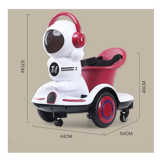 Masinuta electrica cu telecomanda pentru copii, roti spate rotire 360, curea siguranta, lumini si sunete, self control si prin telecomanda, cu pedale de acceleratie si frana, visiniu