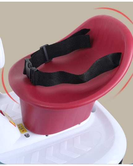 Masinuta electrica cu telecomanda pentru copii, roti spate rotire 360, curea siguranta, lumini si sunete, self control si prin telecomanda, cu pedale de acceleratie si frana, visiniu