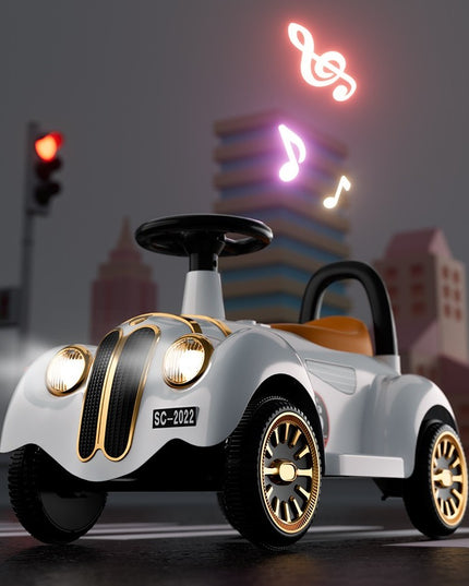 Masinuta Electrica Model de Epoca, cu Acumulator, Sistem Anti-Rasturnare, Sistem de Lumini si Sunet, 1-5 Ani