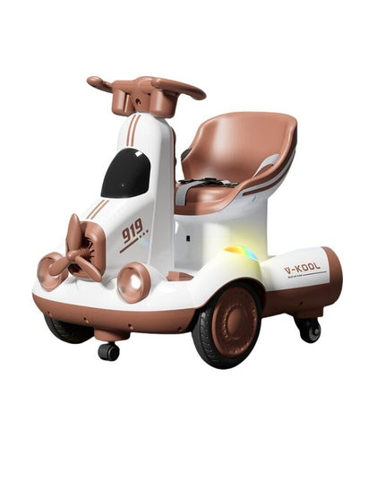 Masinuta Electrica, pe 4 Roti, cu Telecomanda, Lumini Led si Muzica, +2 ani, Inaltime Reglabila