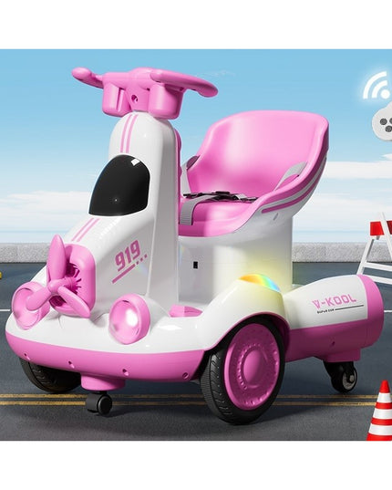 Masinuta Electrica, pe 4 Roti, cu Telecomanda, Lumini Led si Muzica, +2 ani, Inaltime Reglabila